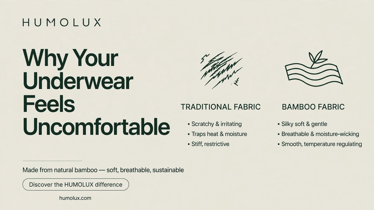 Why men's underwear feels uncomfortable – traditional fabrics vs breathable bamboo-blend underwear | Humolux