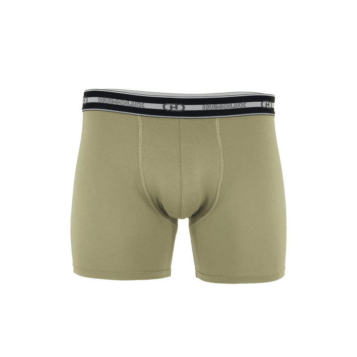 Men’s Olive Bamboo Boxer Briefs No Ride-Up Comfort Soft Fit - Humolux