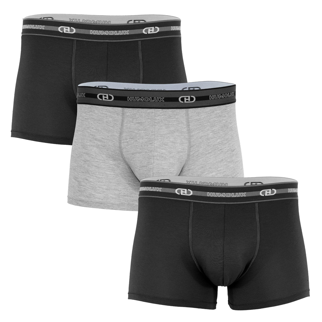 “Bamboo cotton men’s trunks 3-pack combo with stretch comfort” | Humolux